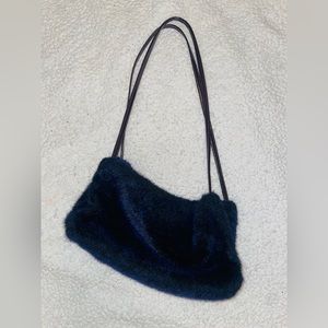 Dark blue Fur Purse